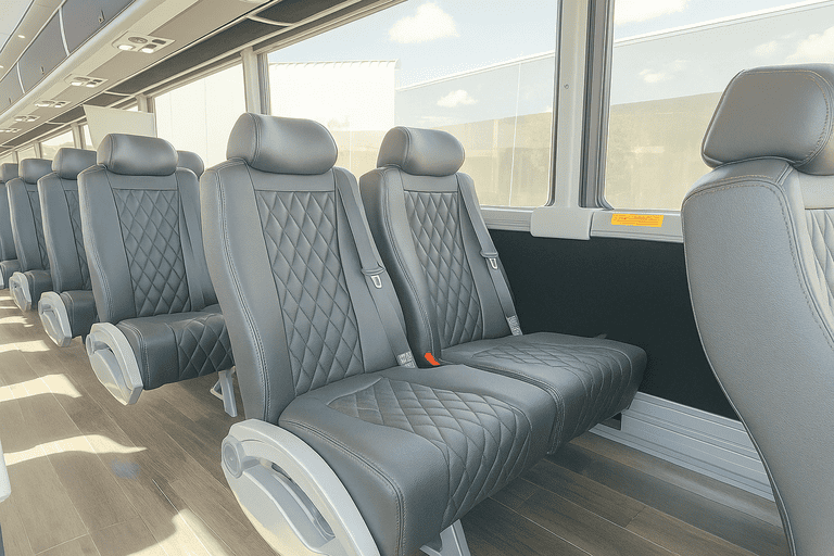 interior of Coach Bus Hayward charter bus