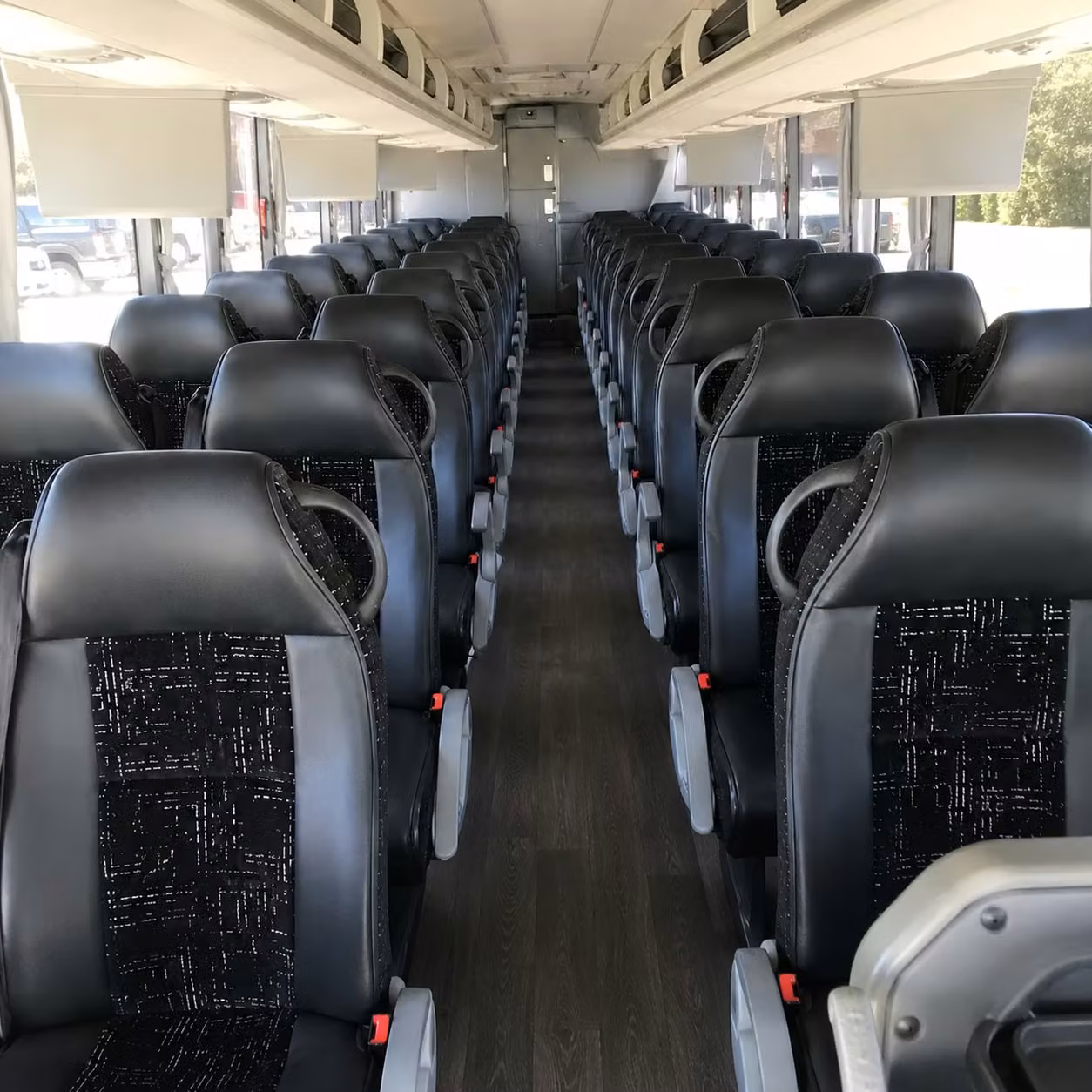 56 passenger charter bus inside