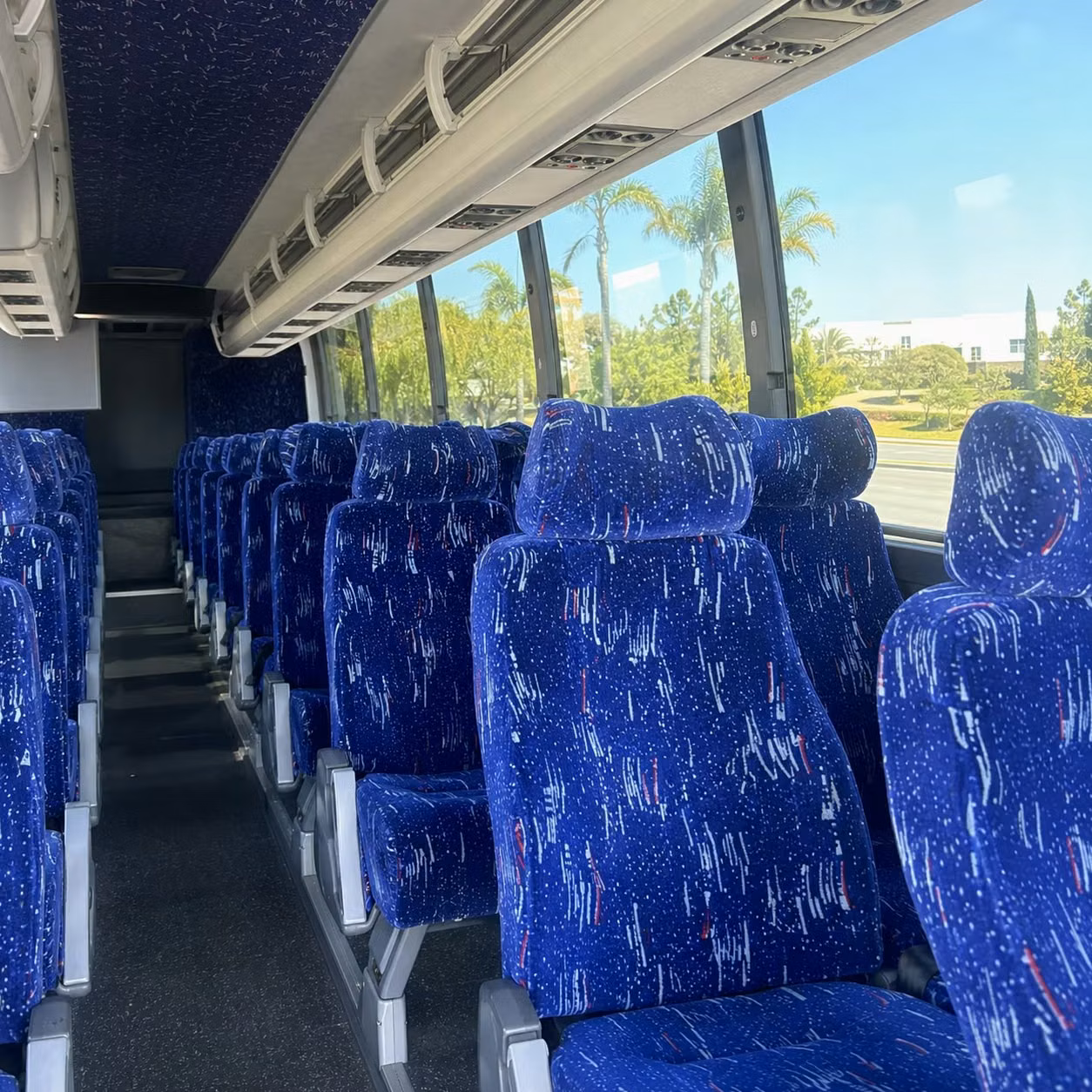 hayward charter bus rental interior